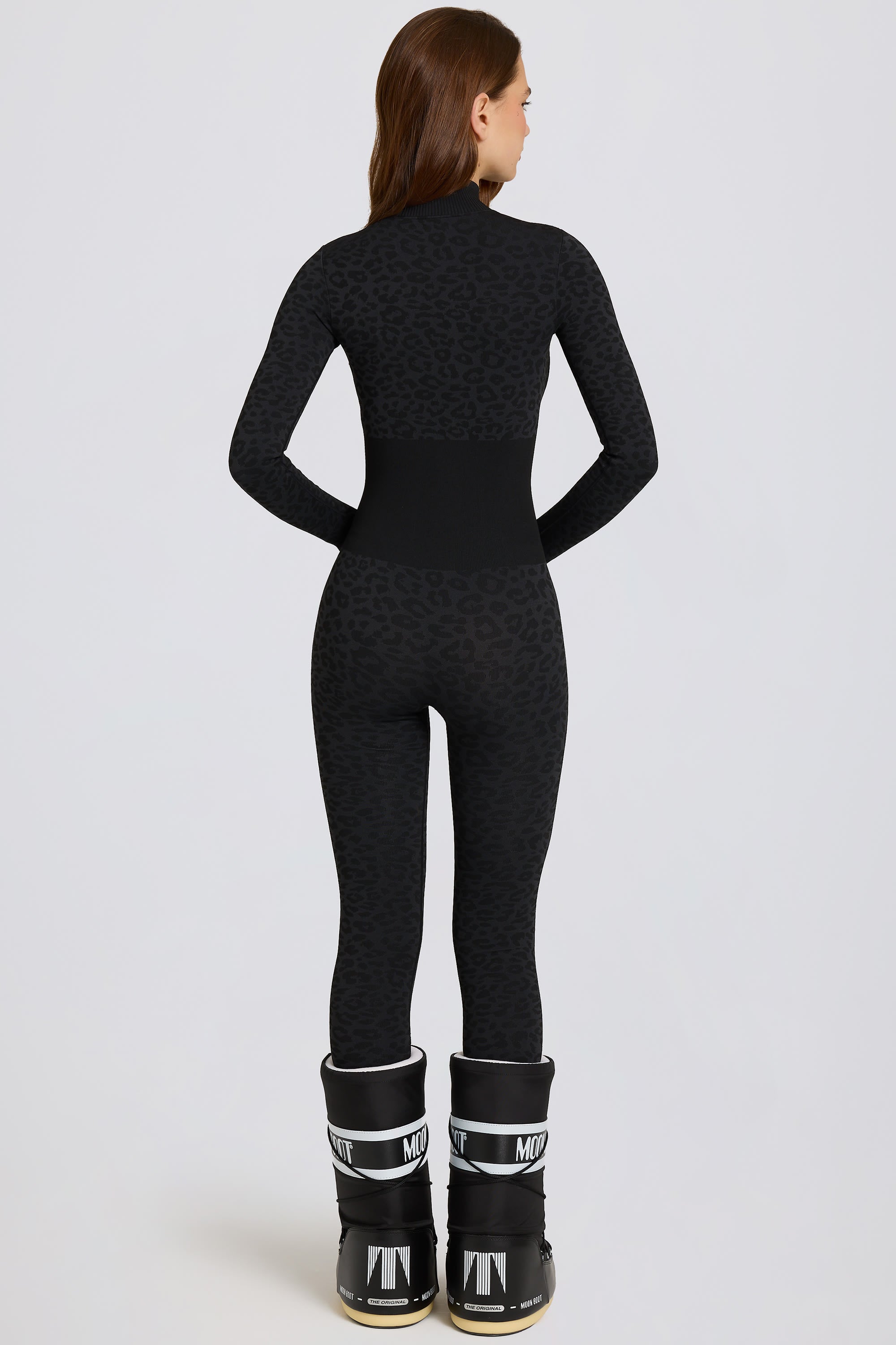 Thermal Base-Layer Jumpsuit in Black Leopard