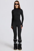 Thermal Base-Layer Leggings in Black Leopard