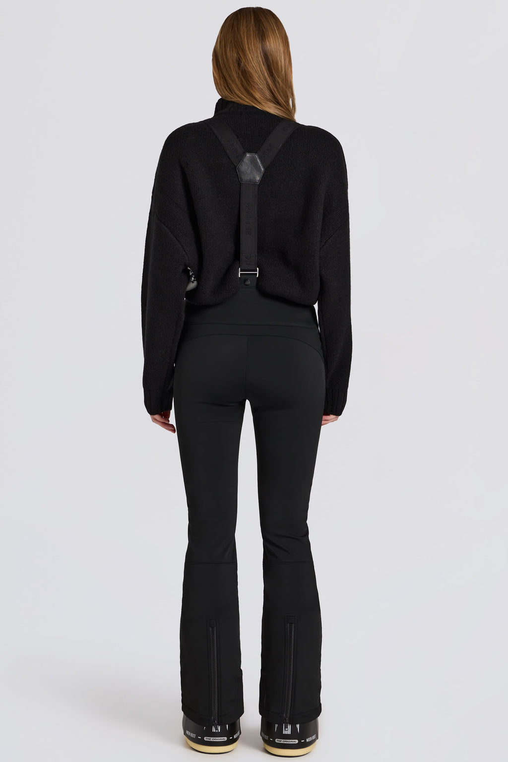 Waterproof High-Rise Salopettes with Suspenders in Black