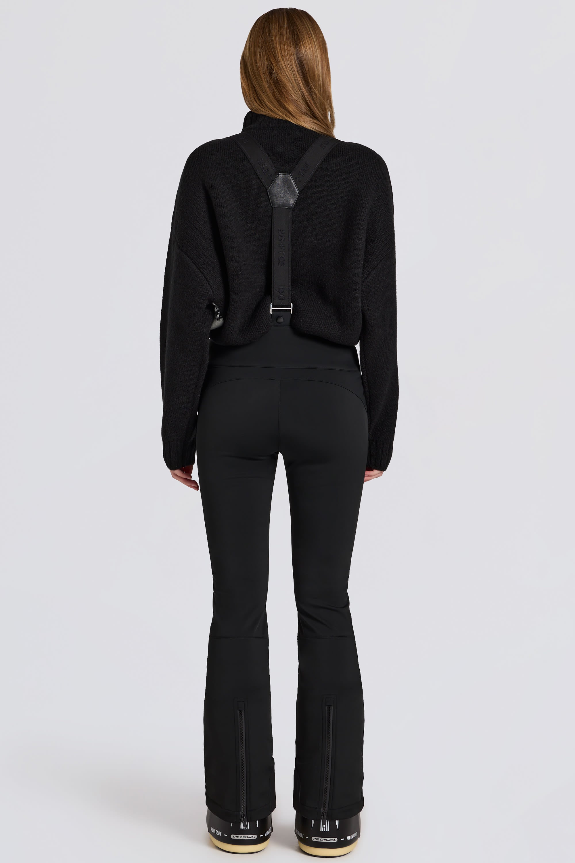 Waterproof High-Rise Salopettes with Suspenders in Black