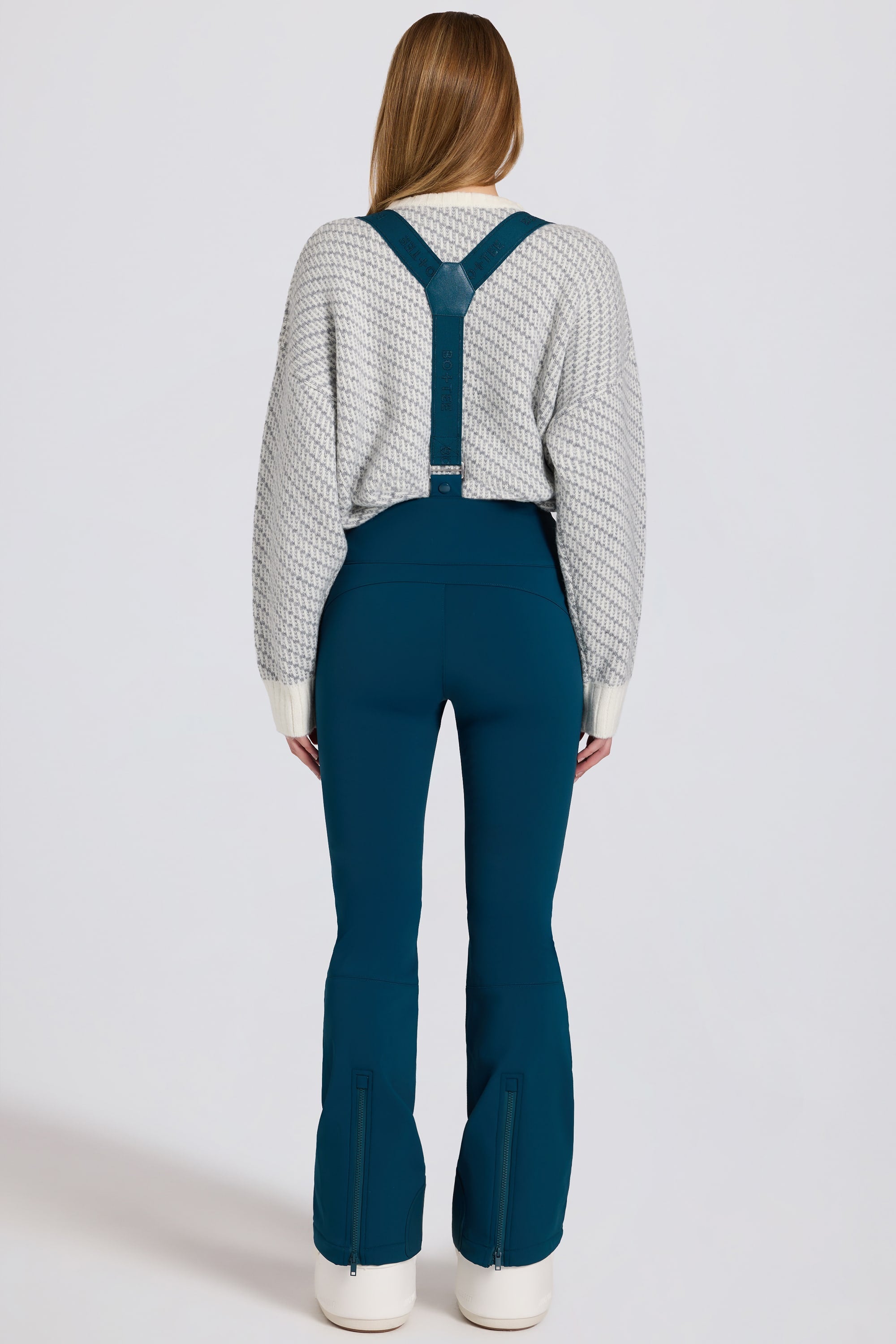 Waterproof High-Rise Salopettes with Suspenders in Teal