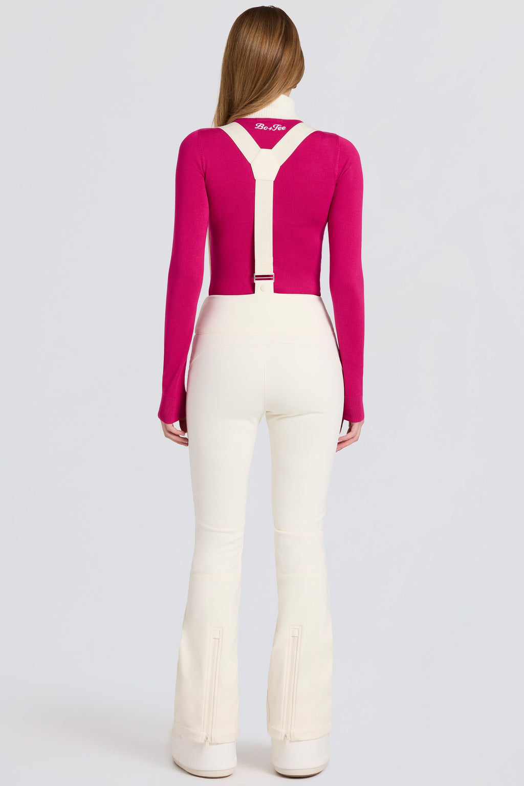 Waterproof High-Rise Salopettes with Suspenders in Ice