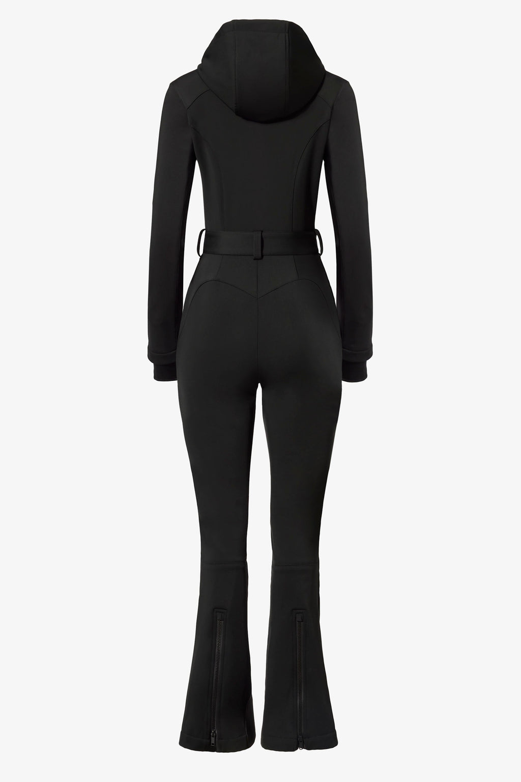 Waterproof Hooded Fitted Ski Suit in Black