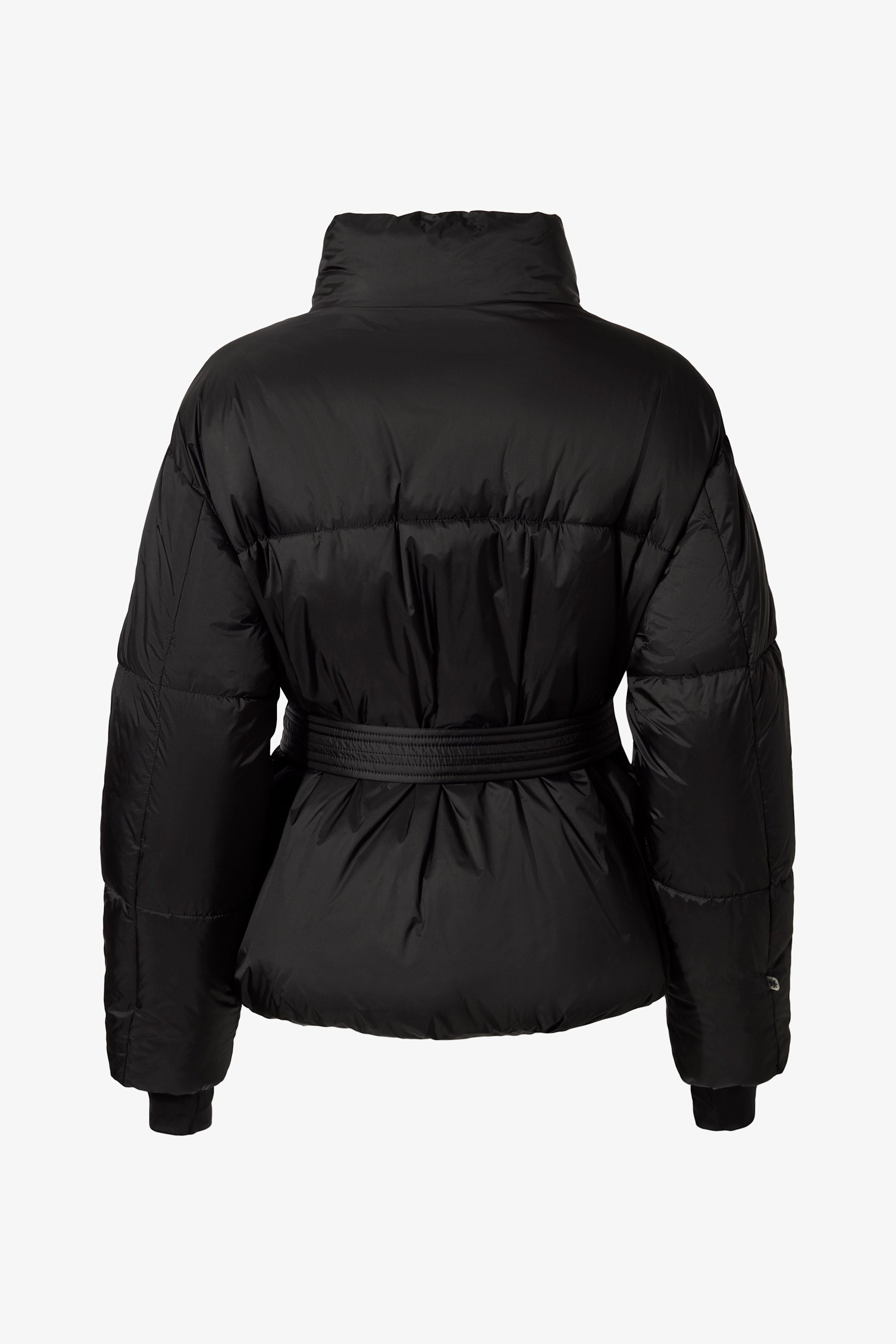 Waterproof Belted Oversized Ski Jacket in Black