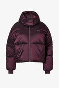 Waterproof Cropped Oversized Ski Jacket in Burgundy