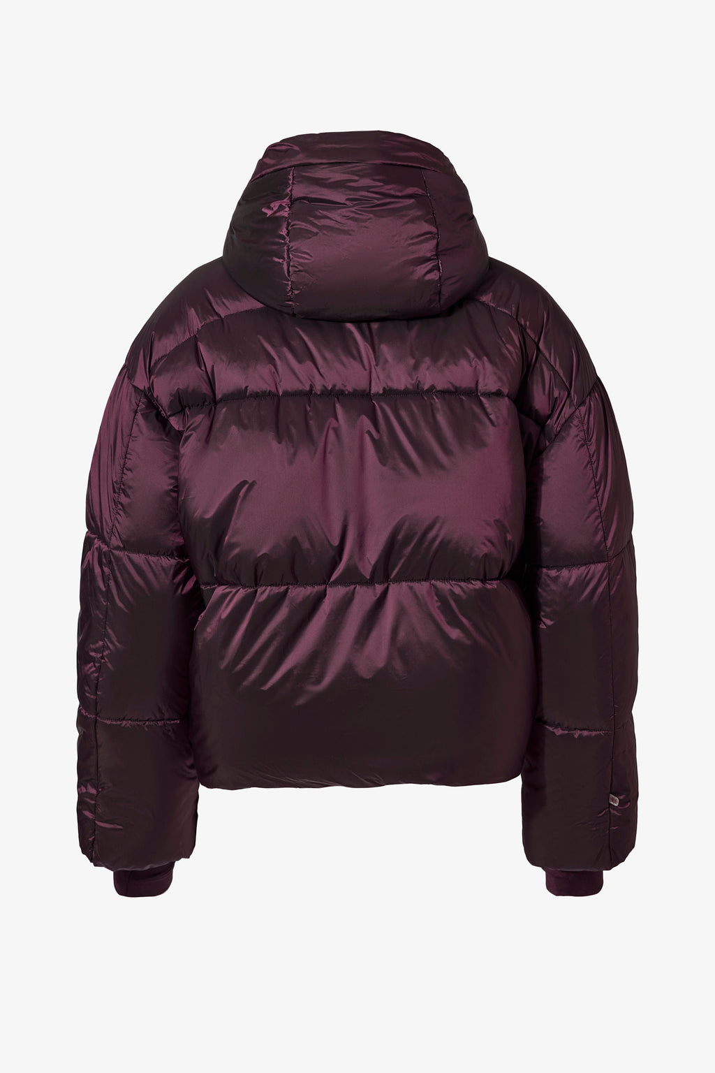 Waterproof Cropped Oversized Ski Jacket in Burgundy