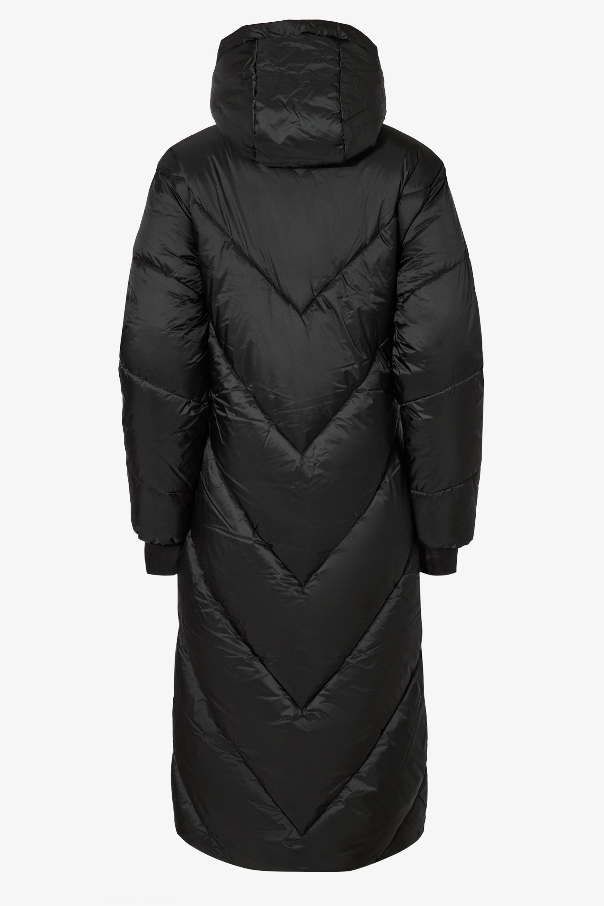 Waterproof Hooded Long Parka Coat in Black