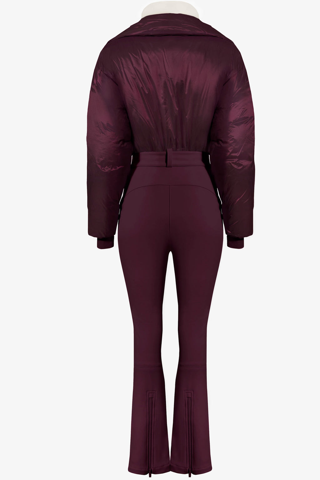 Waterproof Belted Layered Ski Suit in Burgundy