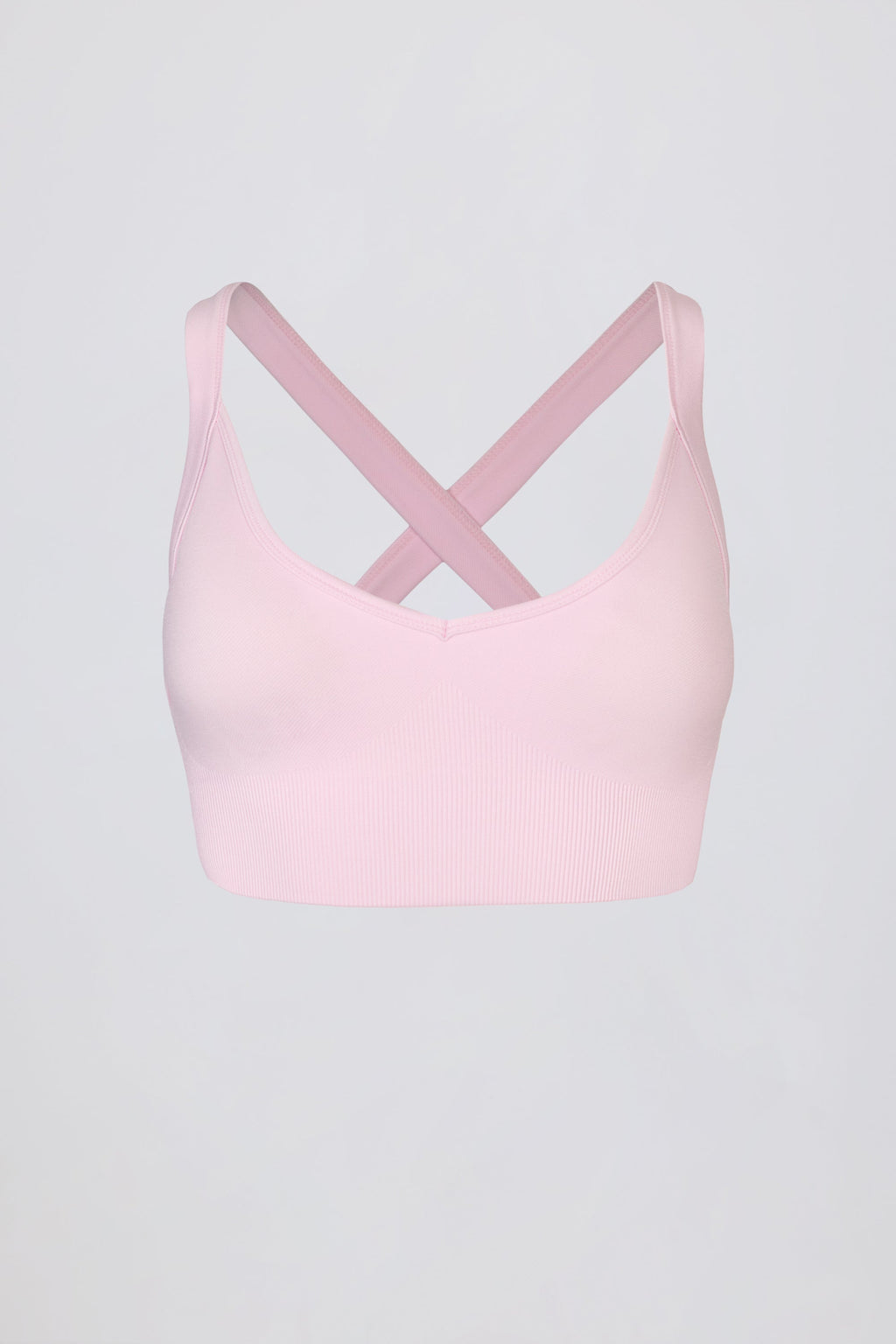Super Sculpt Seamless Crossback Sports Bra in Powder Pink