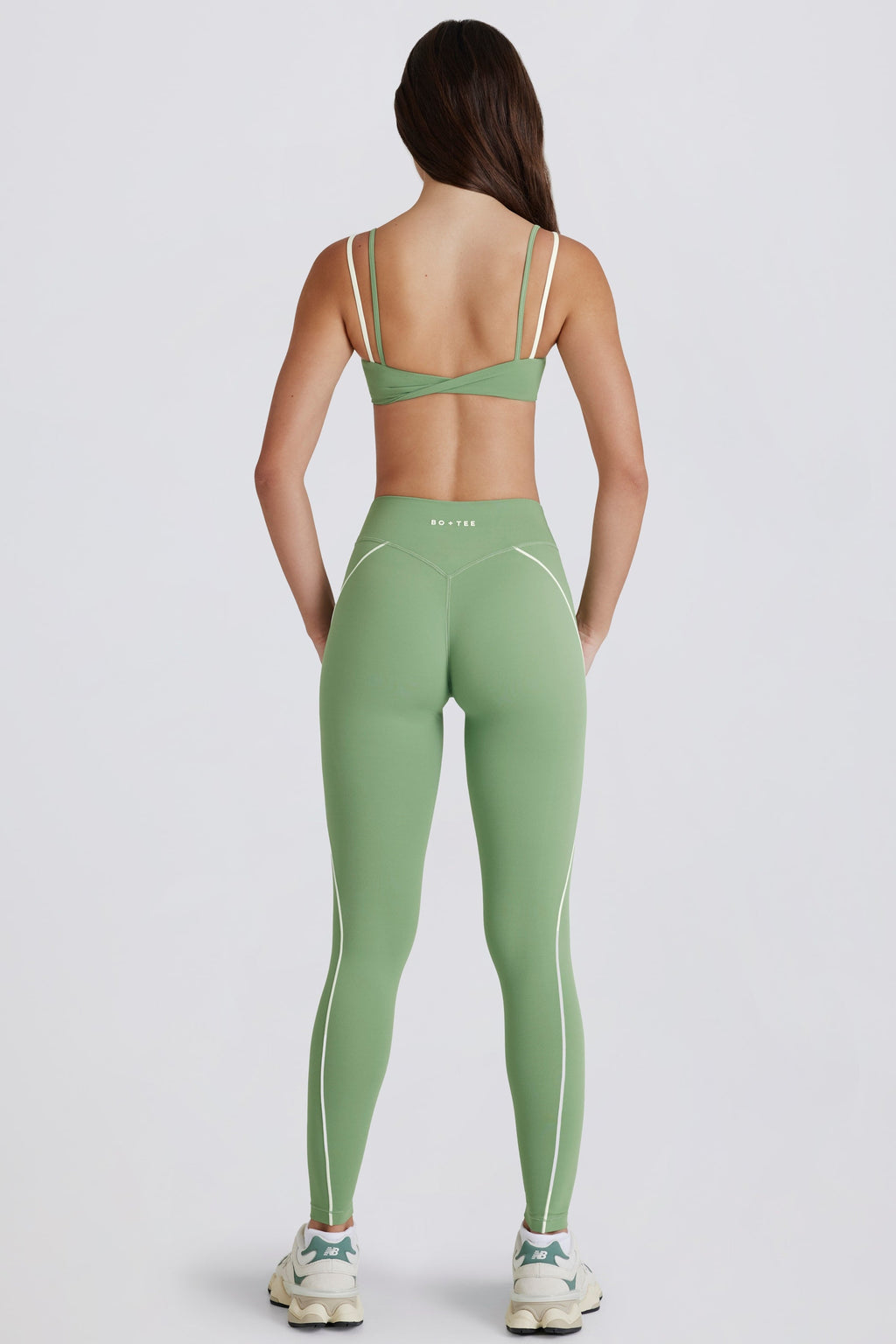 Soft Active Twist-Front Leggings in Green