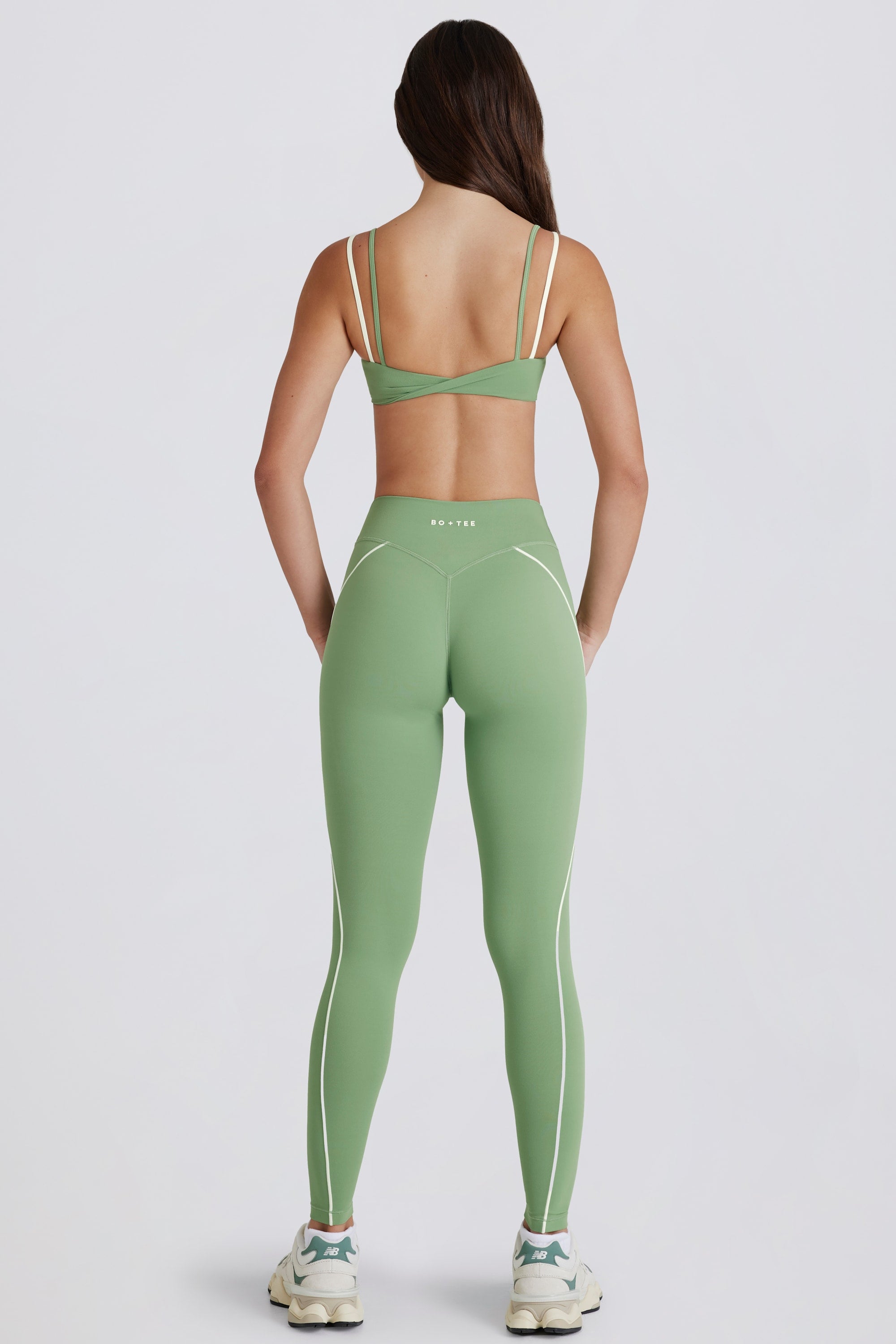 Soft Active Twist-Front Leggings in Green