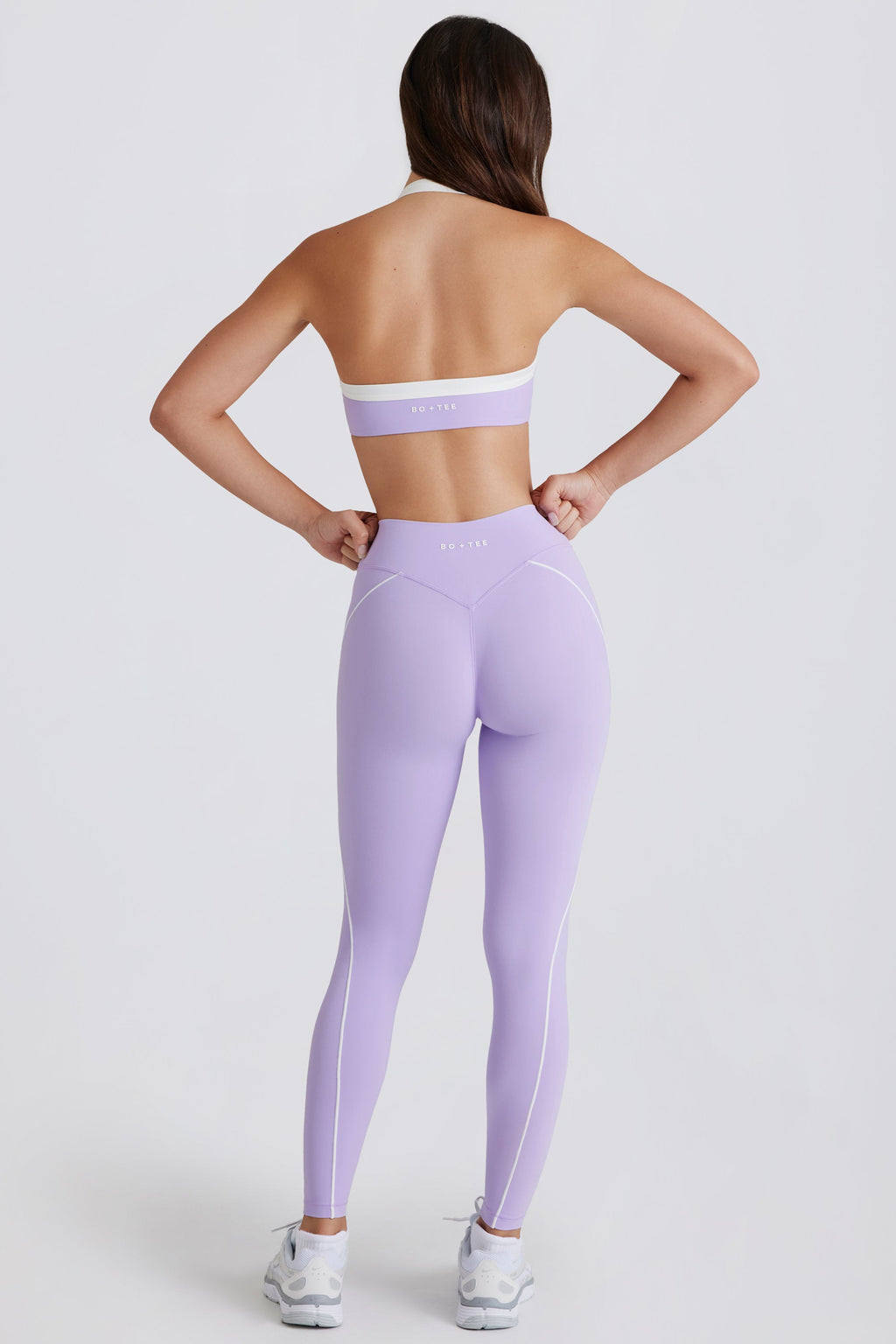 Soft Active Twist-Front Leggings in Lilac