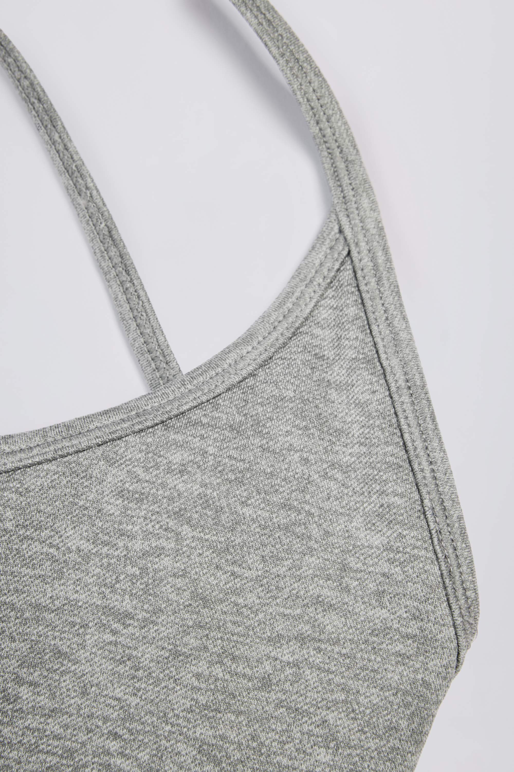 Super Sculpt Seamless Backless Sports Bra in Grey Marl