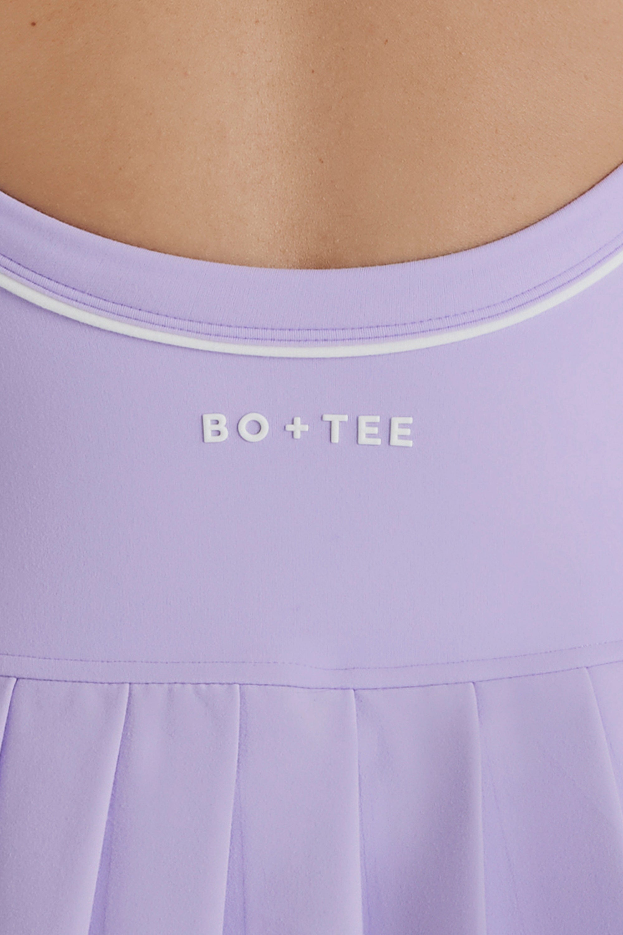 Soft Active Crossback Pleated Tennis Dress in Lilac