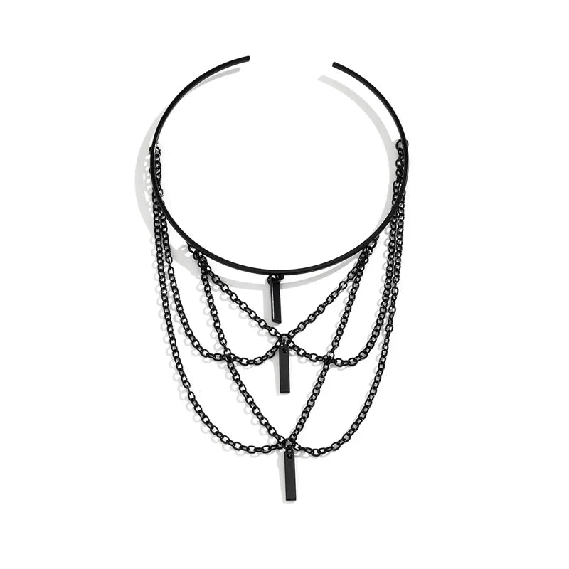 Gzixy | Tassel Chain Cross Arm Bracelet for Women – Metal Sleeve Hoop Jewelry Accessory