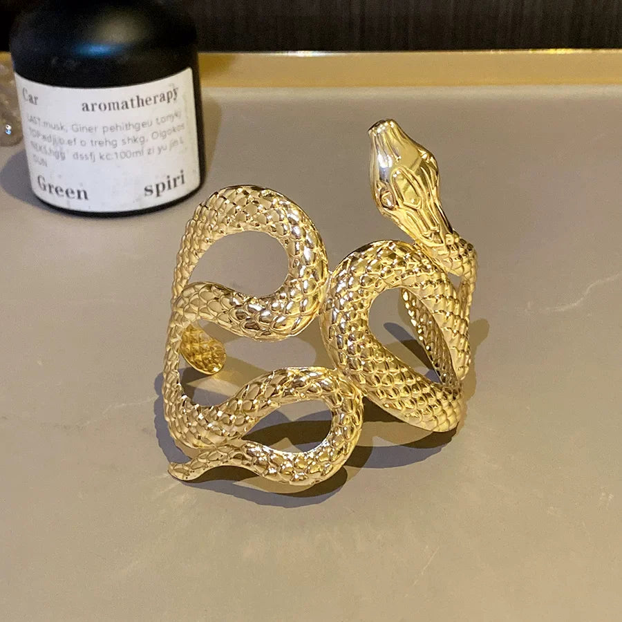 Gzixy | Exaggerated Gold Arm Bracelet for Women – European Style Holiday Metal Jewelry Accessory