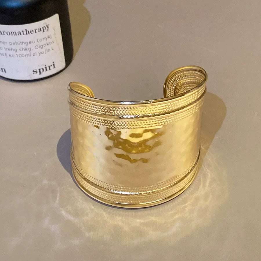 Gzixy | Exaggerated Gold Arm Bracelet for Women – European Style Holiday Metal Jewelry Accessory