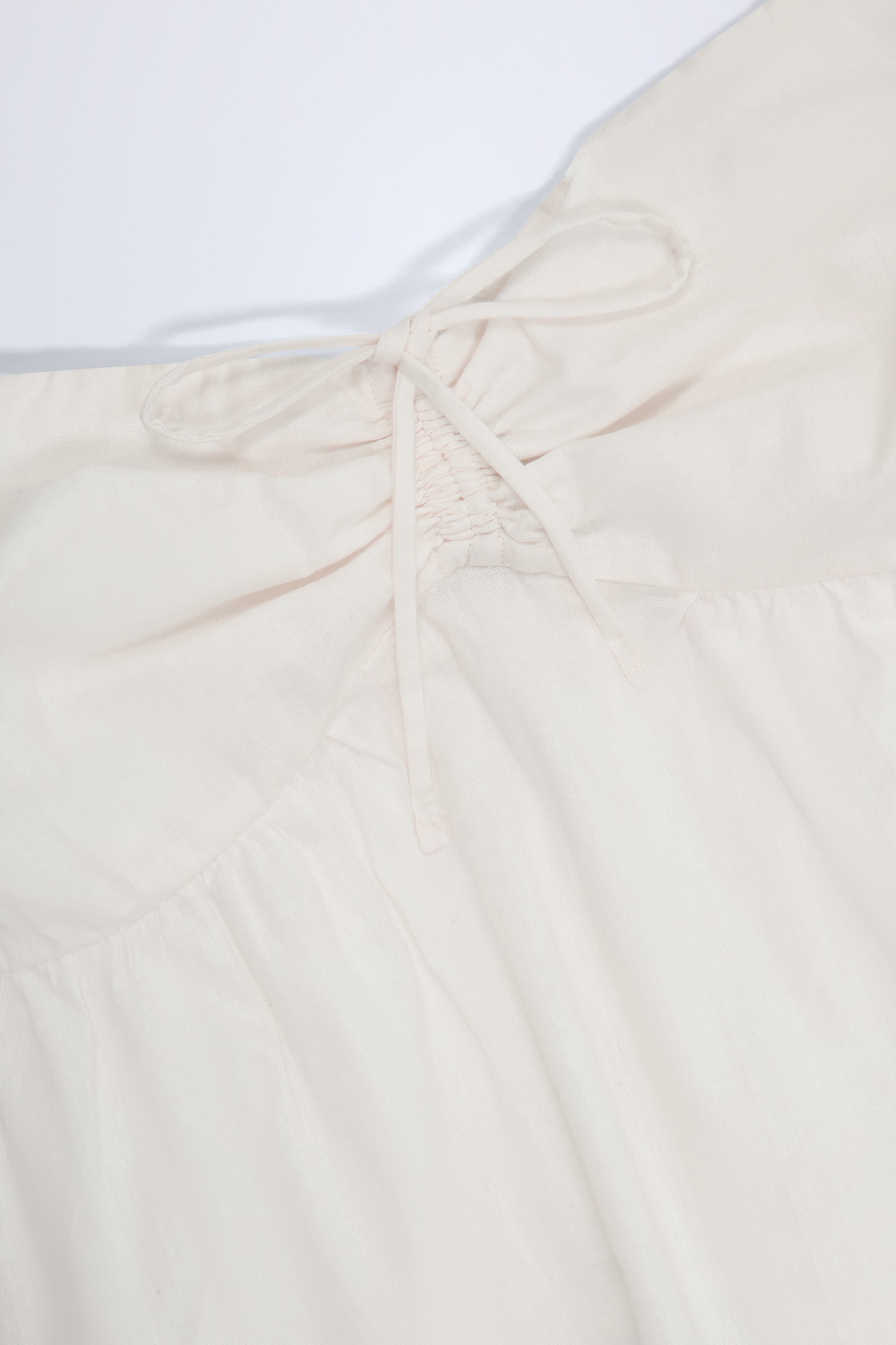 Tie-Front Strapless Cotton-Poplin Crop Top in White