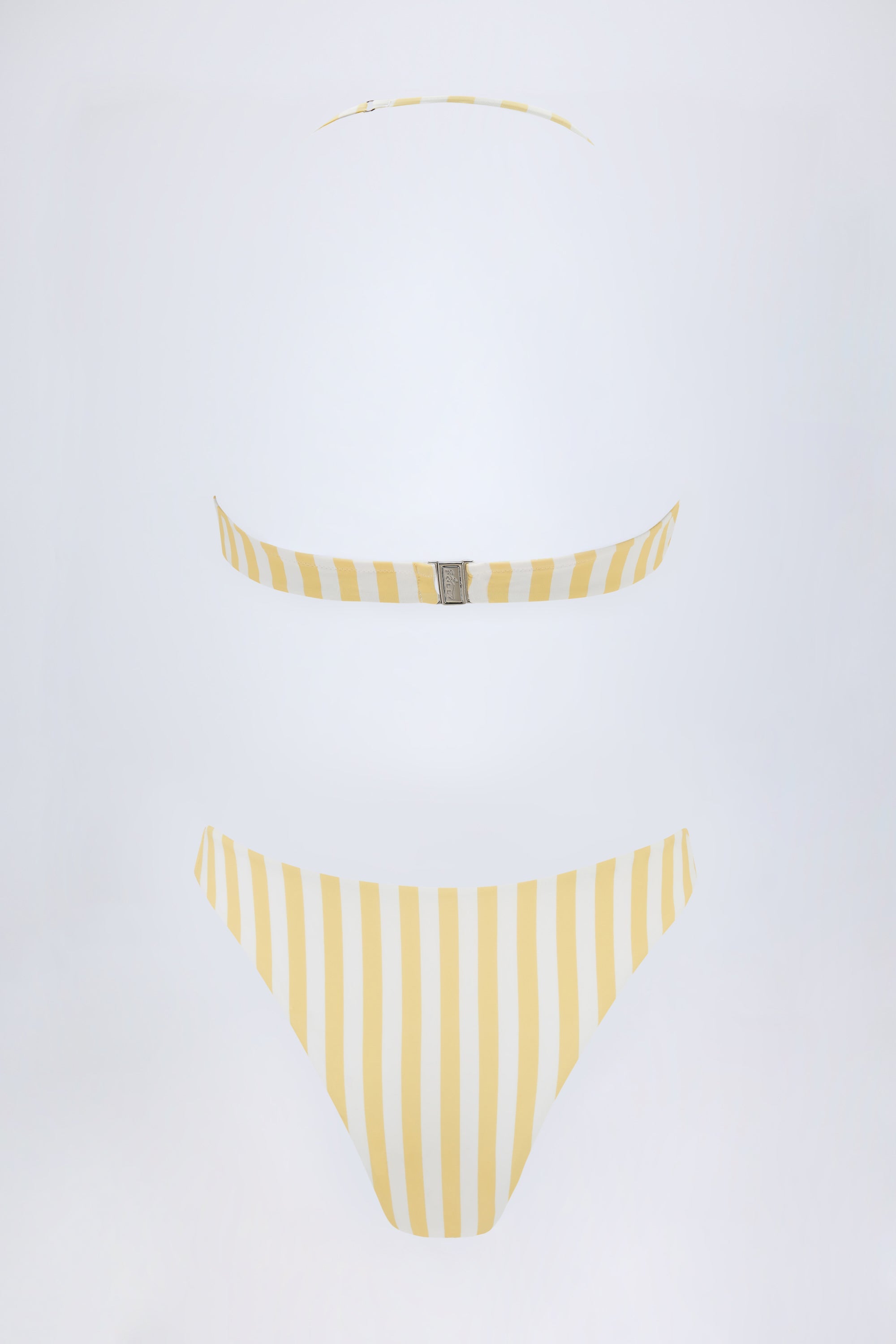 Cut-Out Halterneck Swimsuit in Lemon