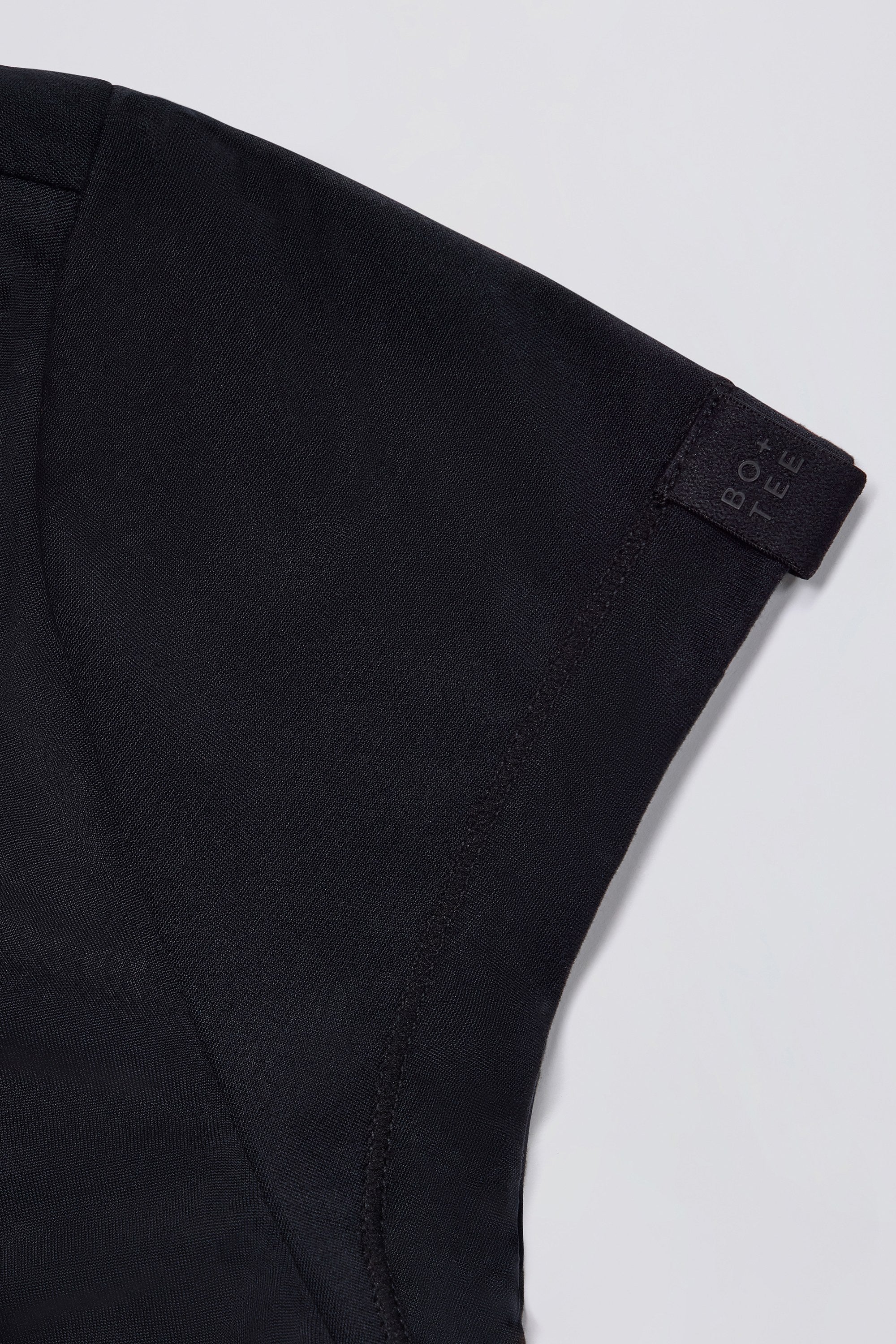 Cut-Out Longline T-Shirt in Black