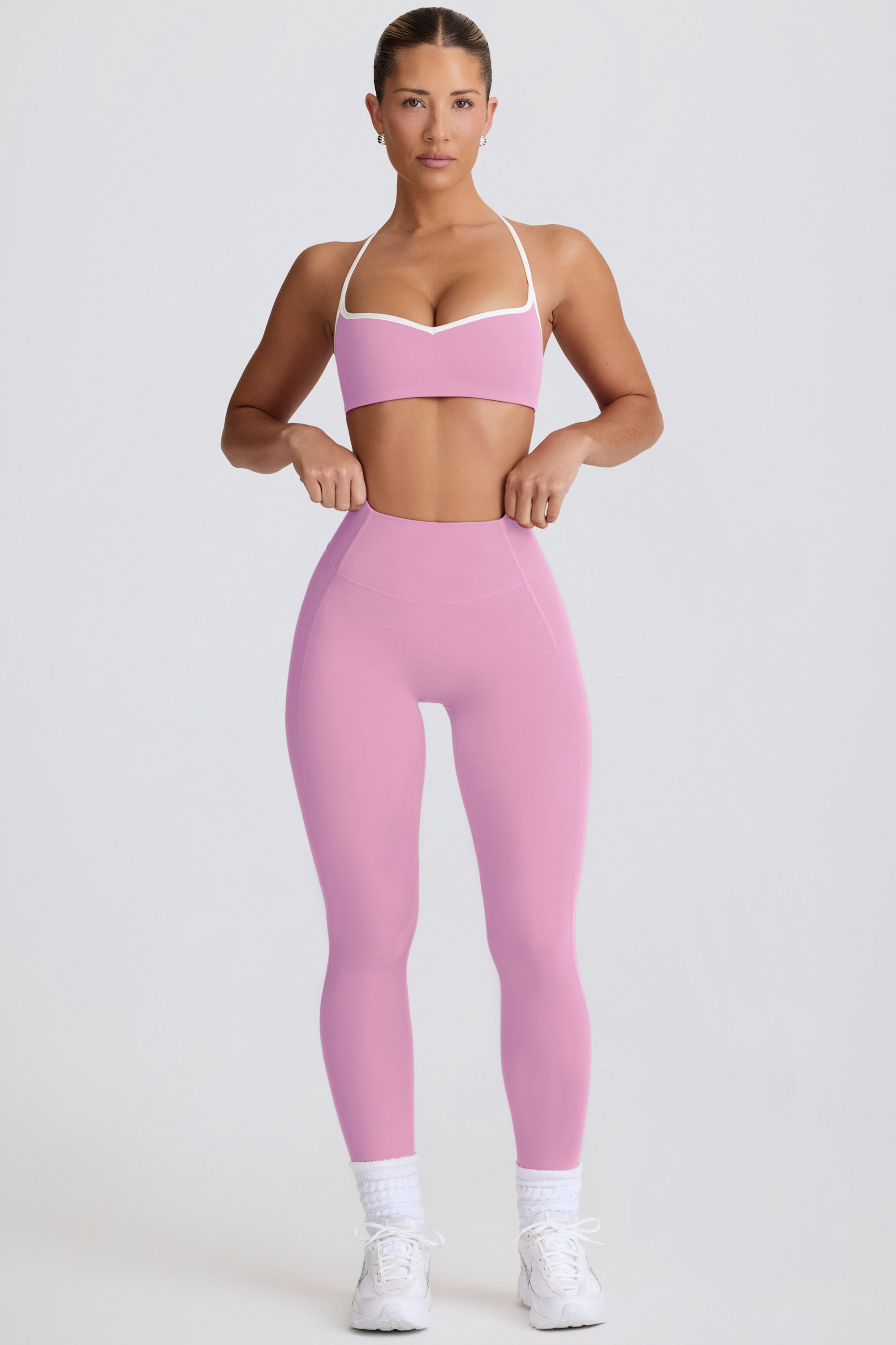 Soft Active Mid-Rise Leggings in Dusty Pink