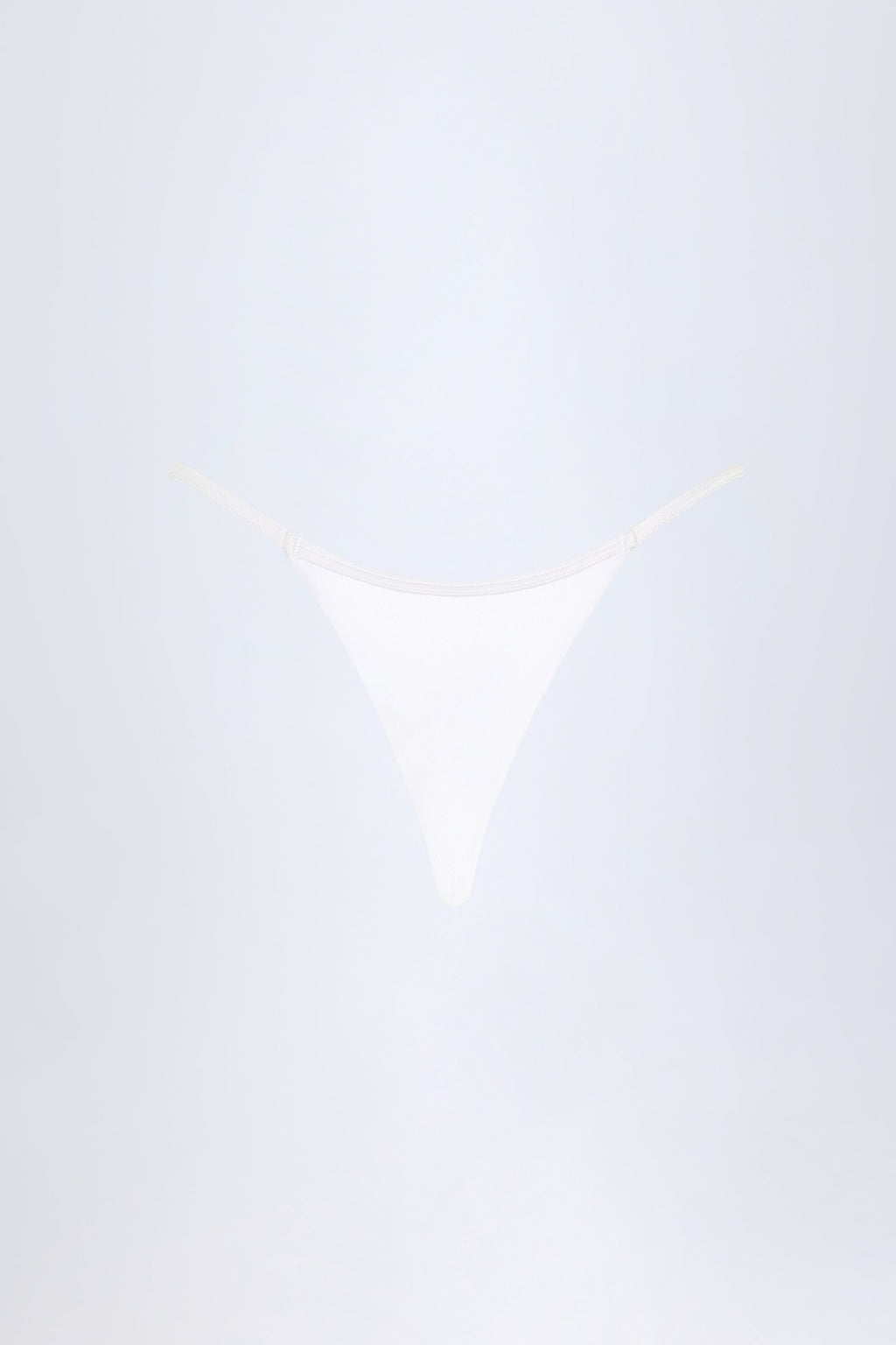 Charm-Detail Thong Bikini Bottoms in White