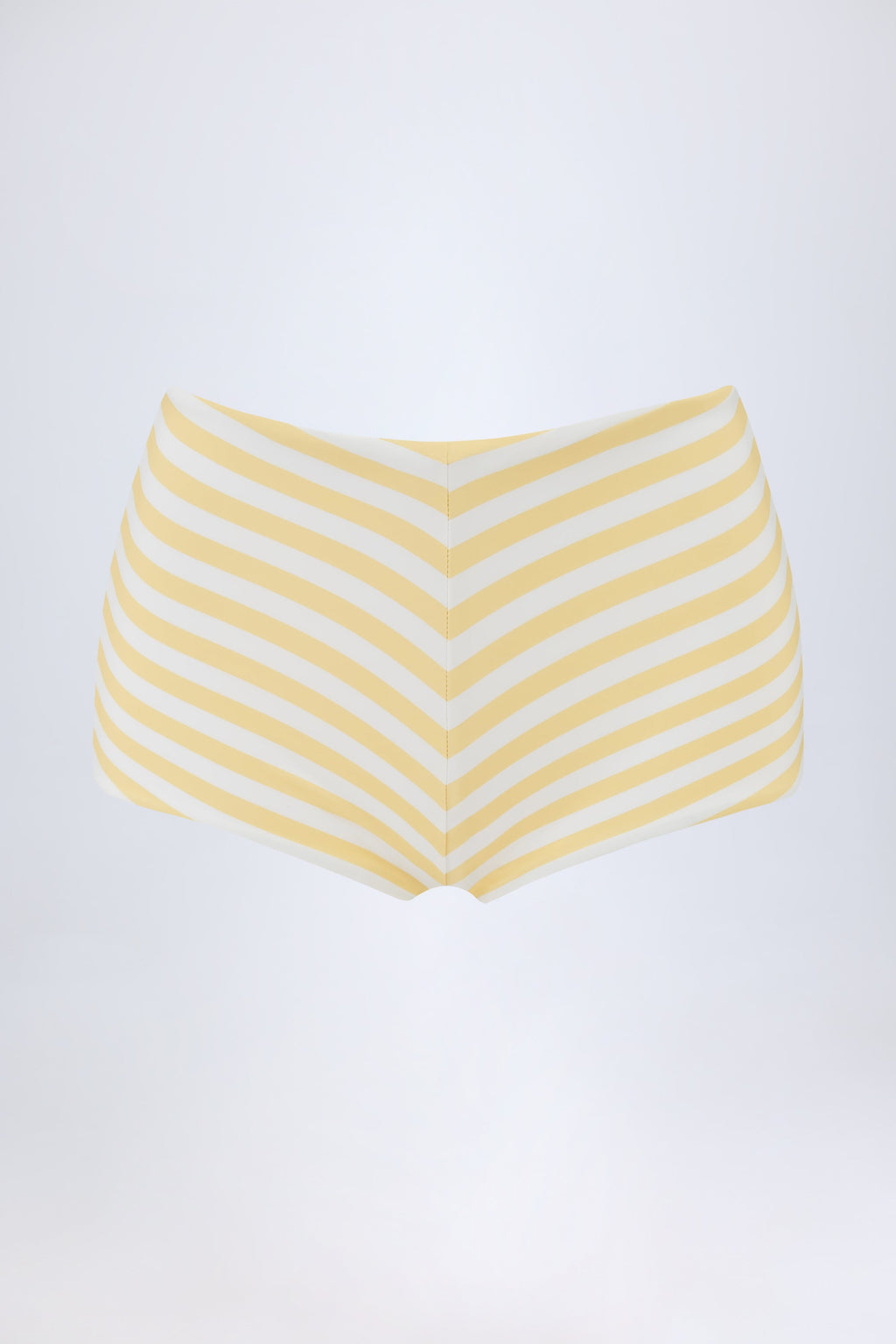 Mid-Rise Hot Pants in Lemon Yellow Stripe