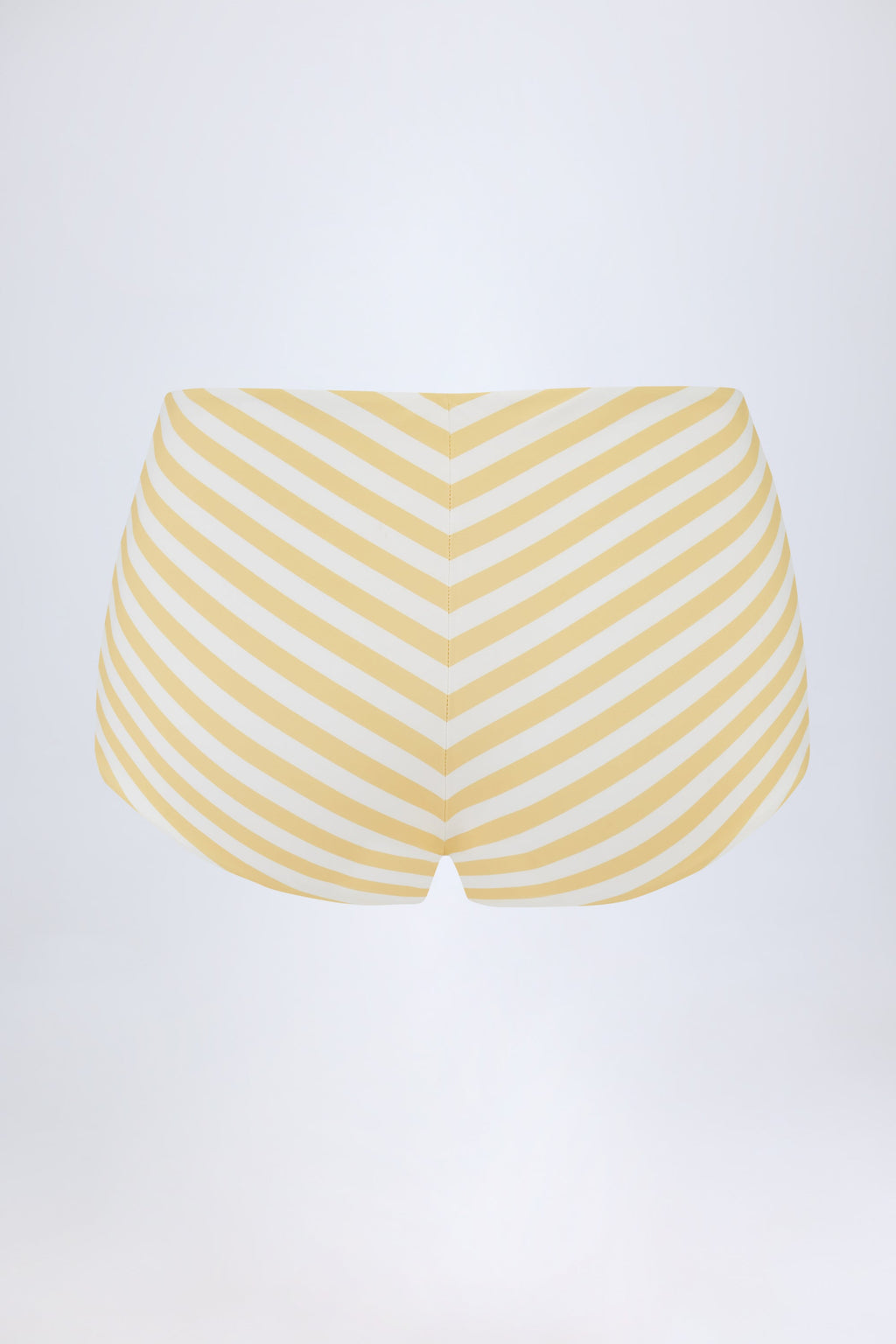 Mid-Rise Hot Pants in Lemon Yellow Stripe