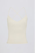 Cross-Back Tank Top in Cream