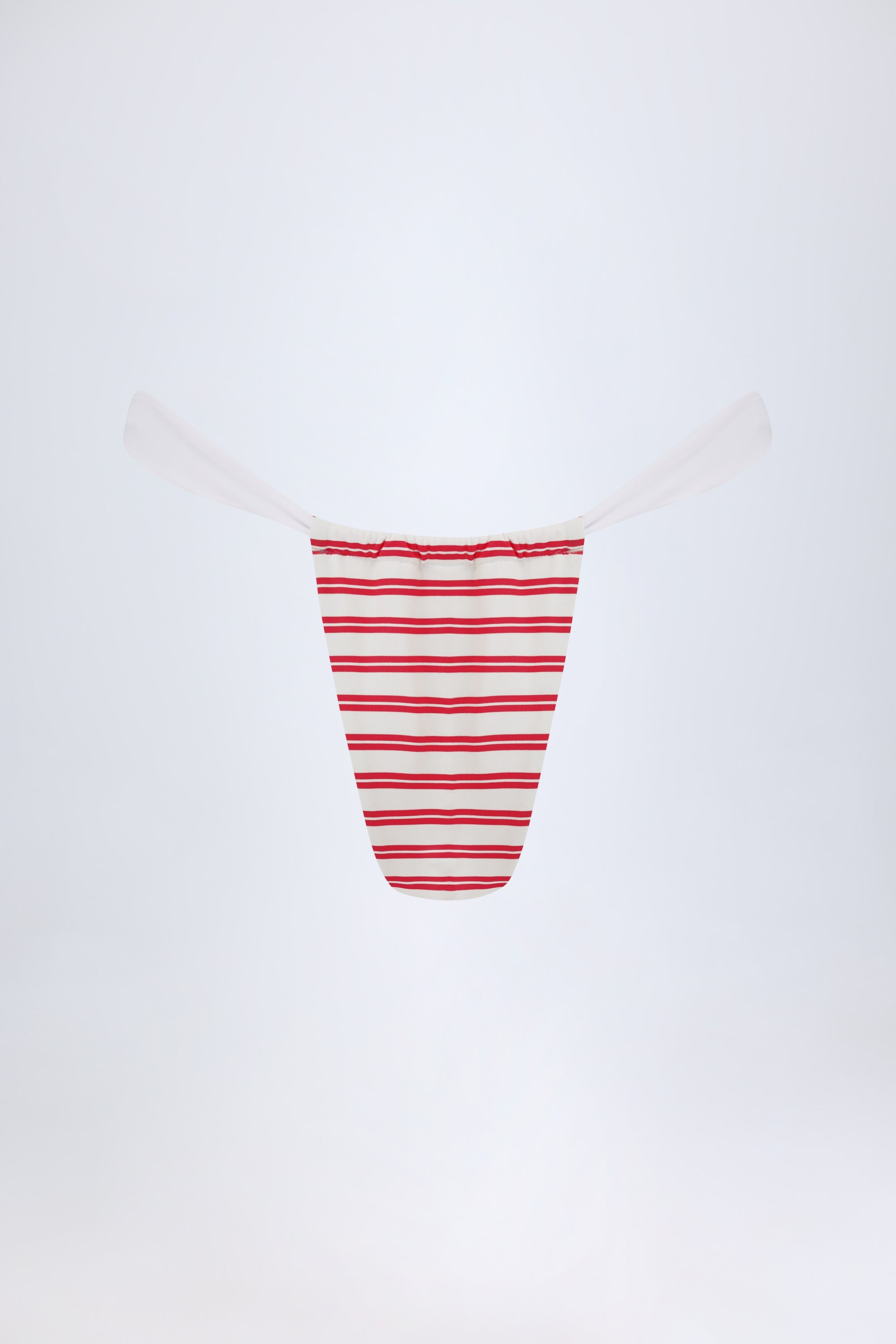Ruched Cheeky Bikini Bottoms in Cherry Red