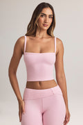 Modal Square-Neck Camisole Top in Pastel Pink