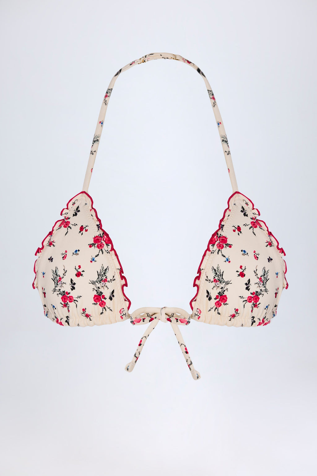 Micro Triangle Bikini Top in Red Floral