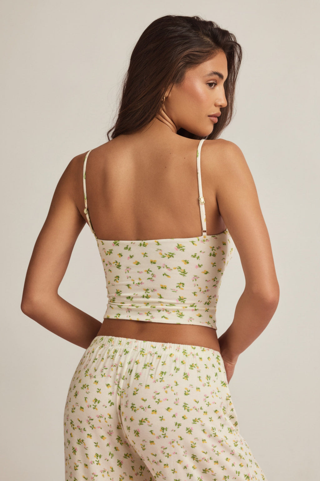 Modal Camisole Pyjama Top in Lemon Print