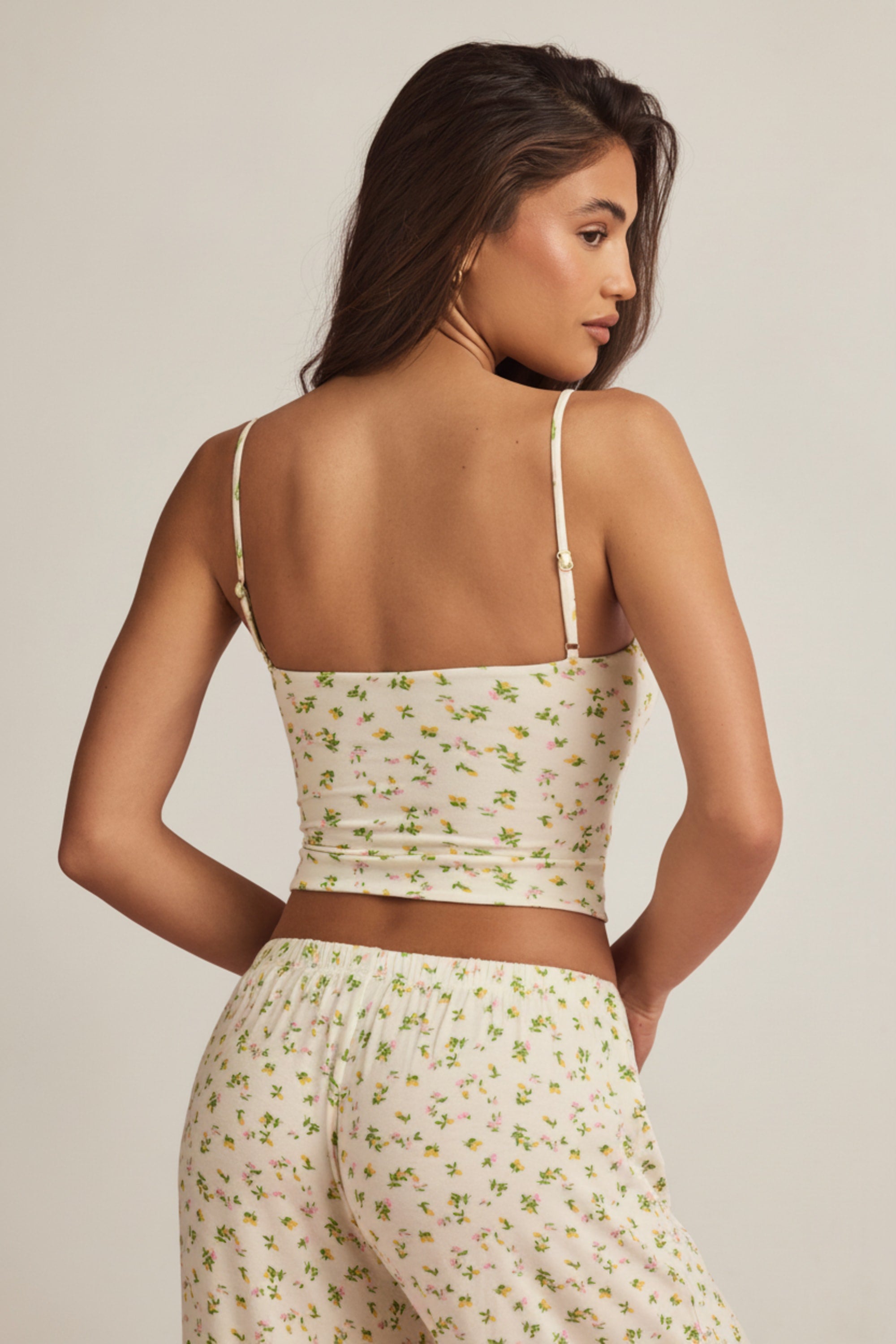 Modal Camisole Pyjama Top in Lemon Print