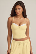 Modal Camisole Pyjama Top in Pastel Yellow
