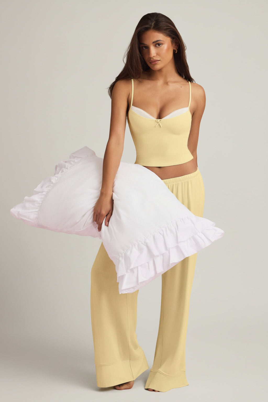 Modal Camisole Pyjama Top in Pastel Yellow