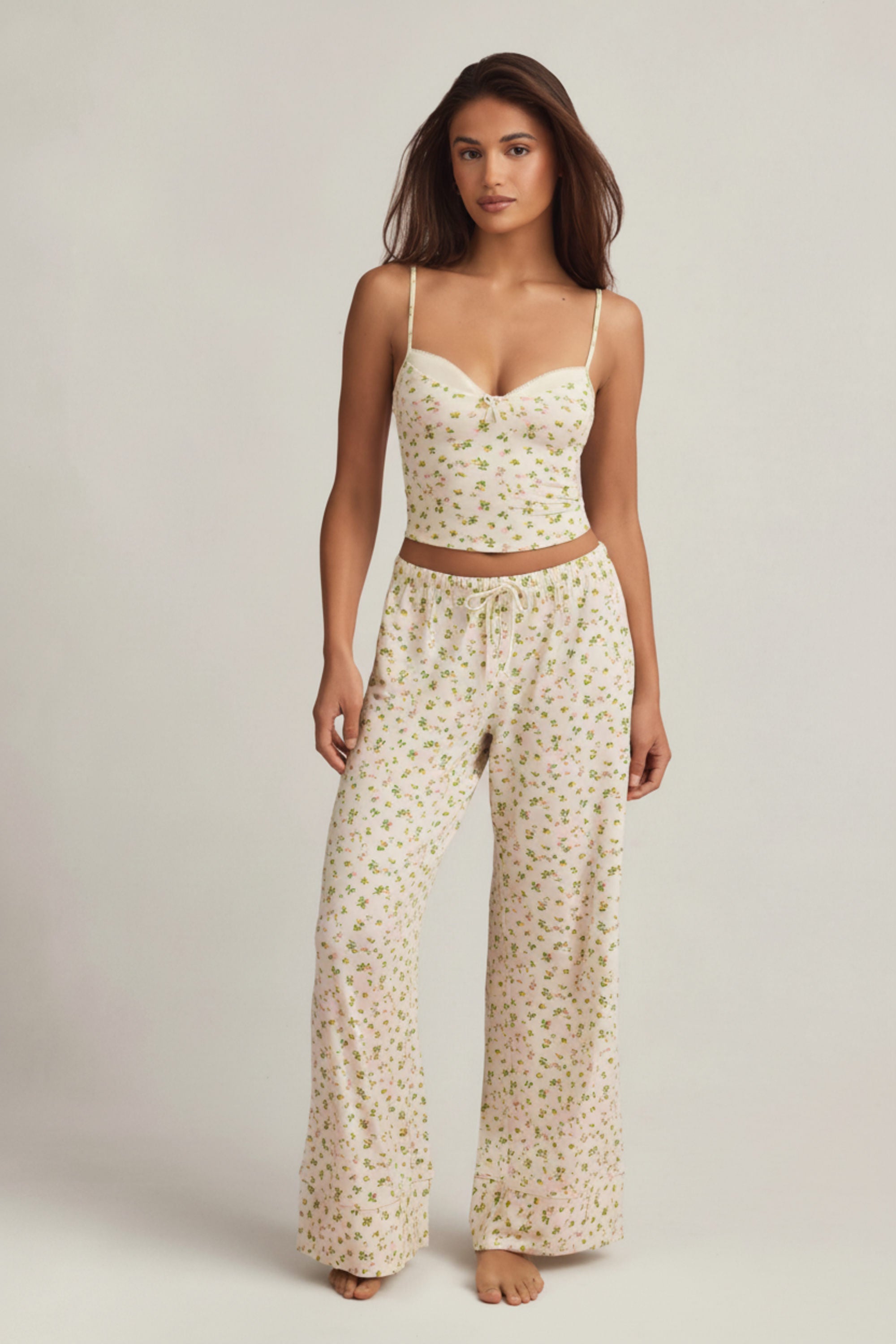 Modal Mid-Rise Pyjama Trousers in Lemon Print