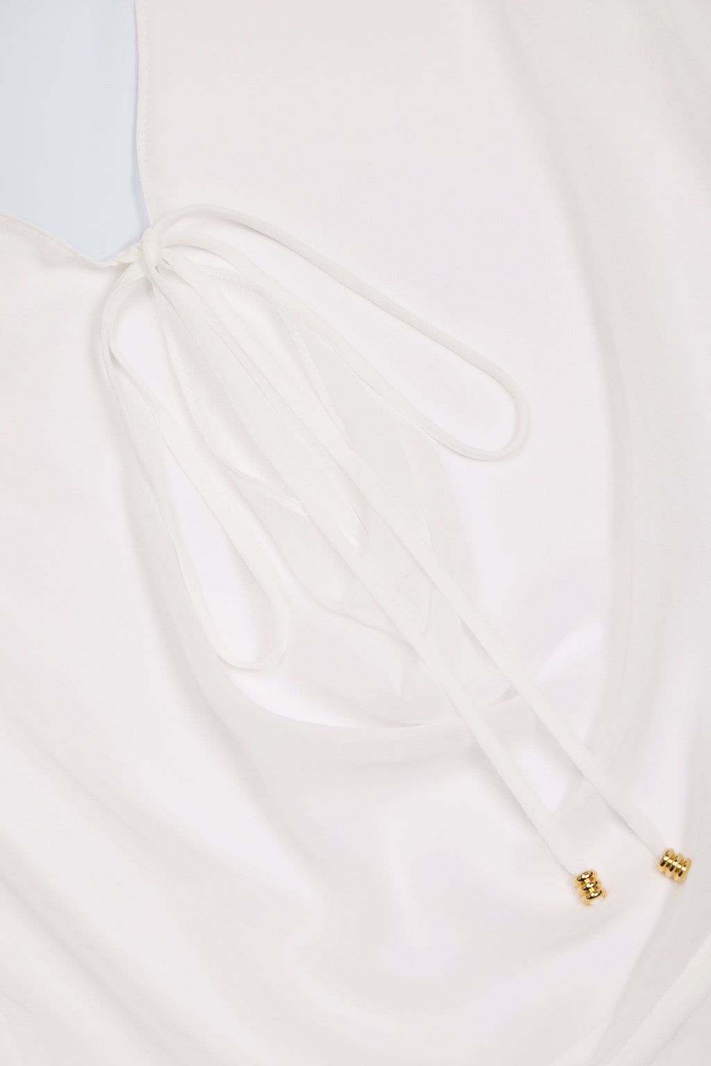 Cowl-Neck Mini Dress in White