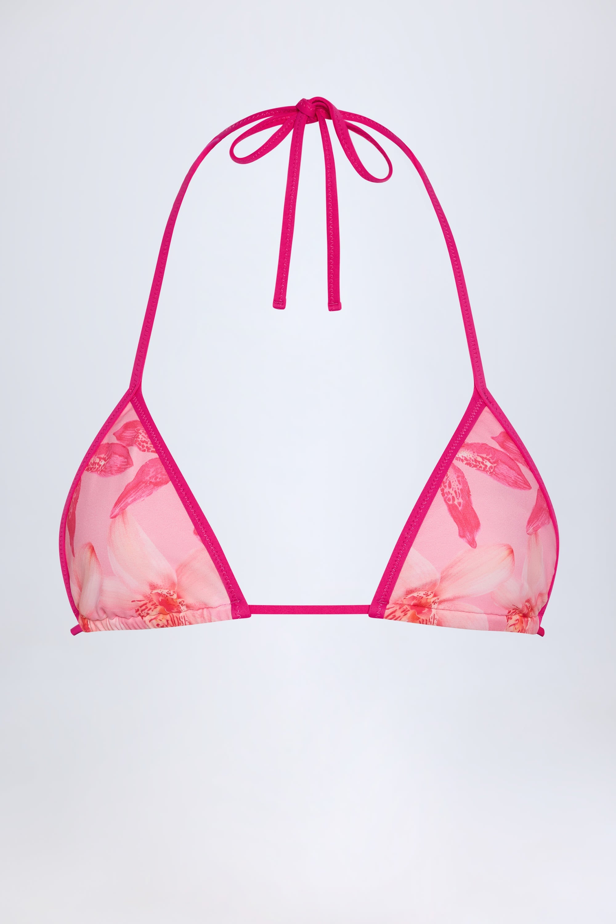 Triangle Bikini Top in Pink Orchid Print