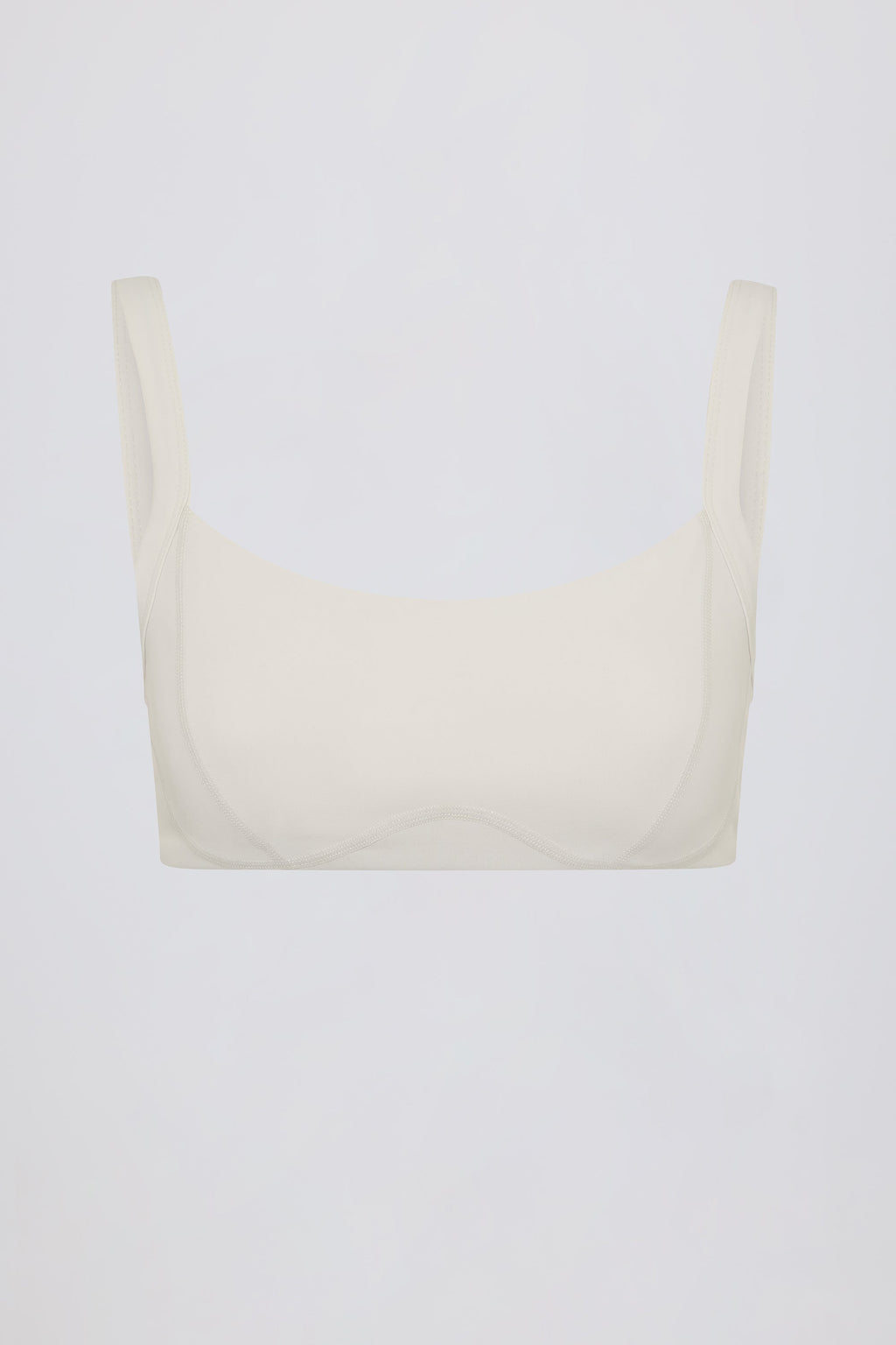 Soft Active Seam-Detail Sports Bra in Cream