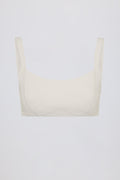 Soft Active Seam-Detail Sports Bra in Cream