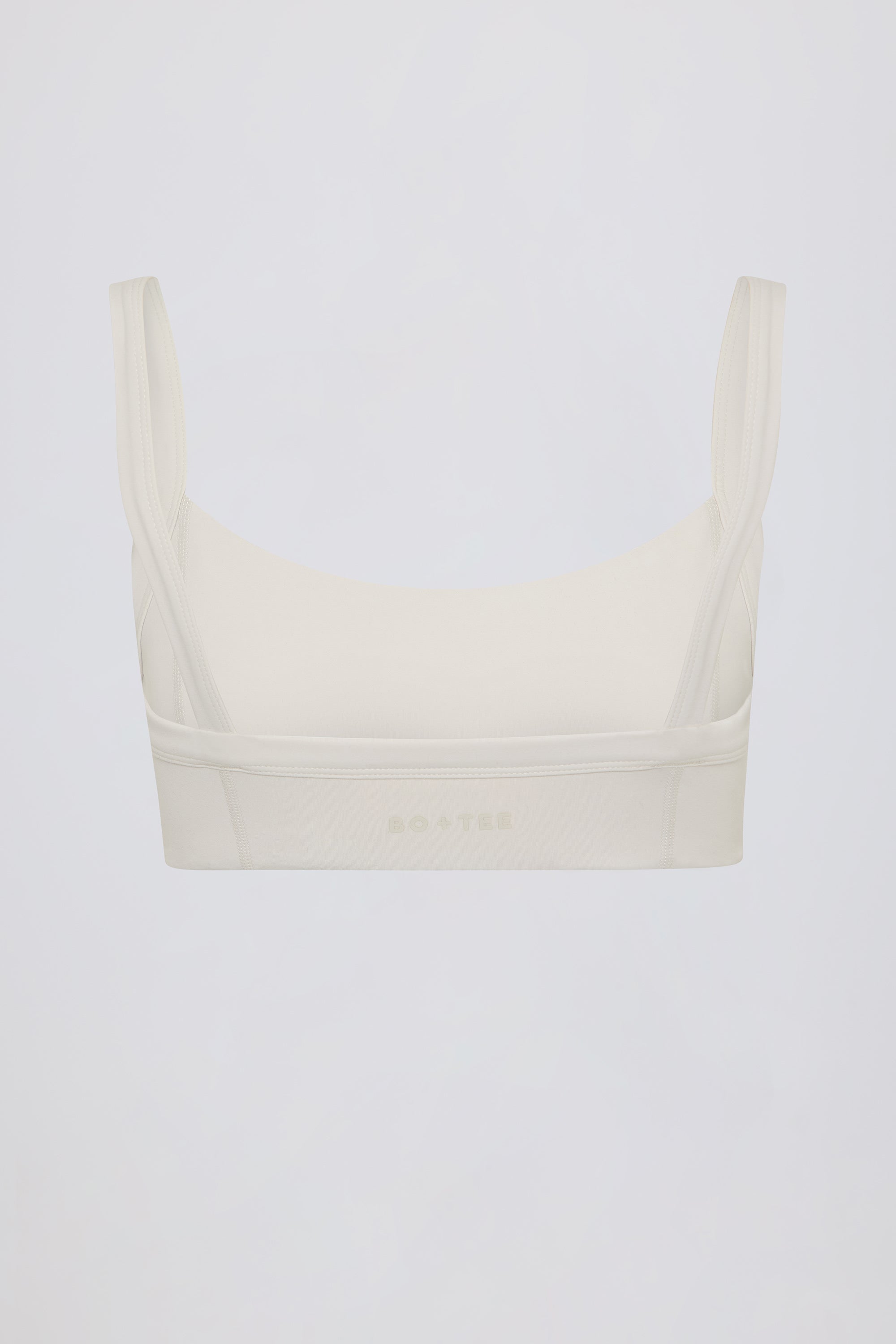 Soft Active Seam-Detail Sports Bra in Cream