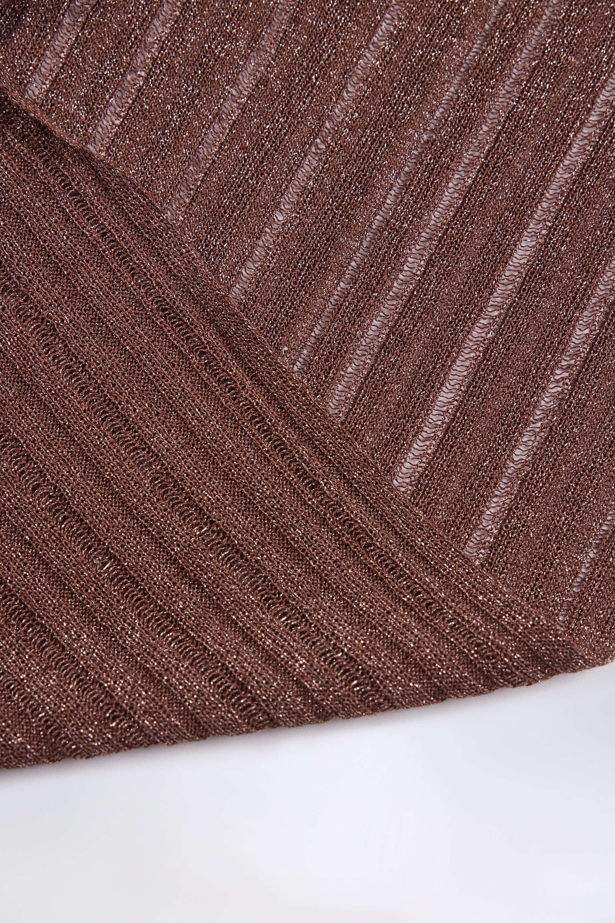 Plunge Halterneck Crop Top in Bronze