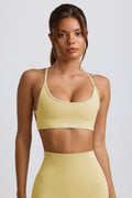 Super Sculpt Seamless Backless Sports Bra in Butter Yellow