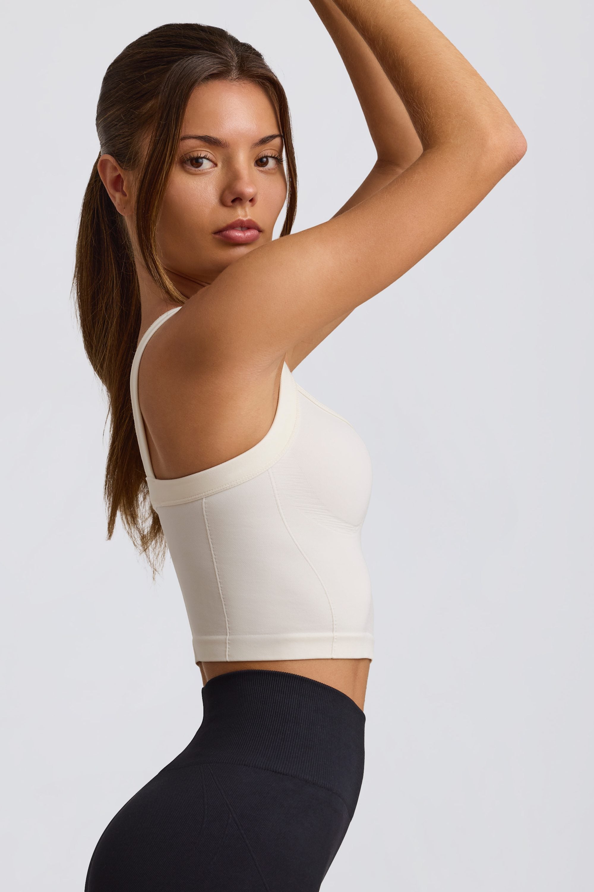 Super Sculpt Seamless Longline Camisole Top in White