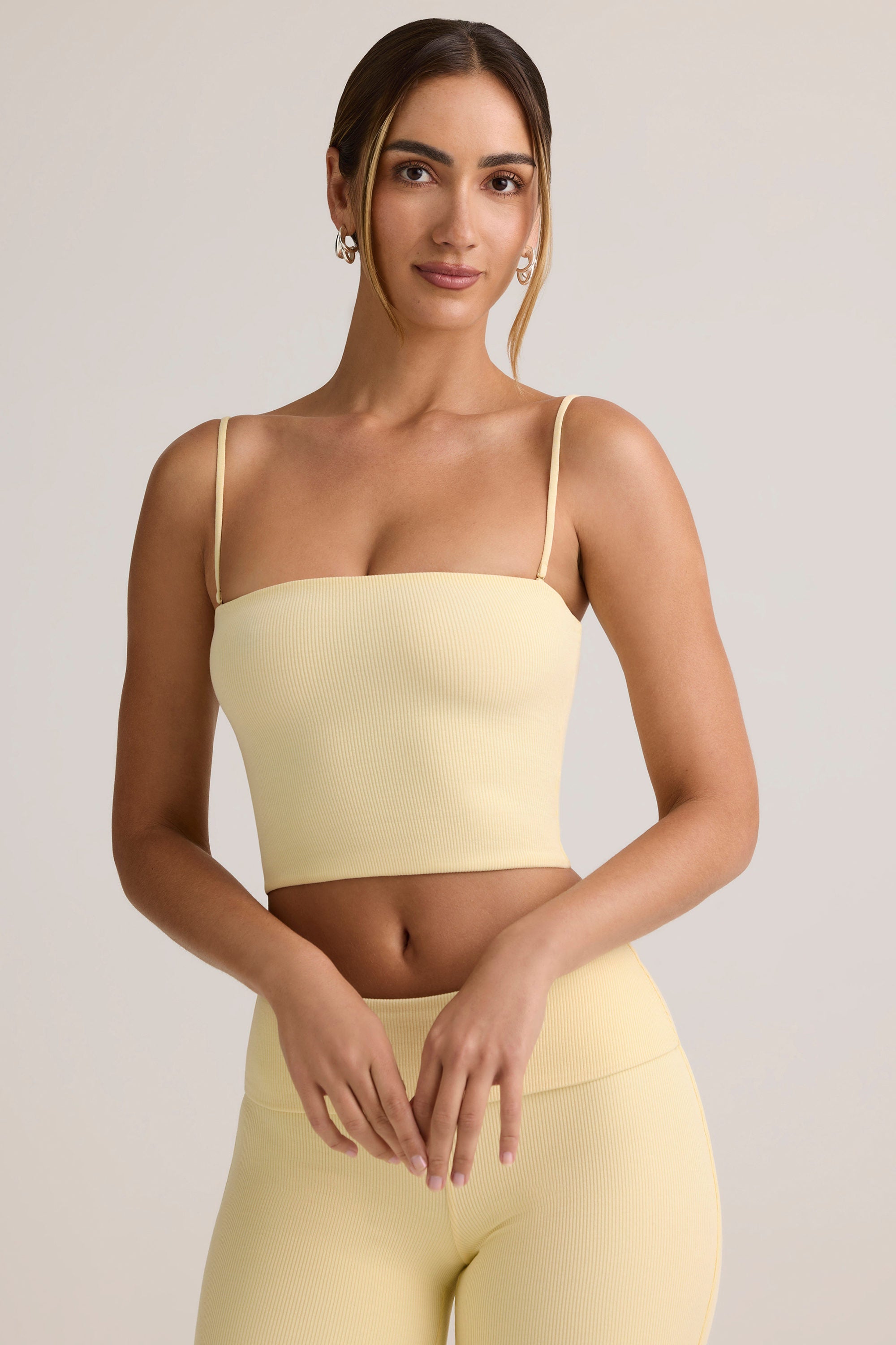 Modal Strapless Crop Top in Buttercream Yellow